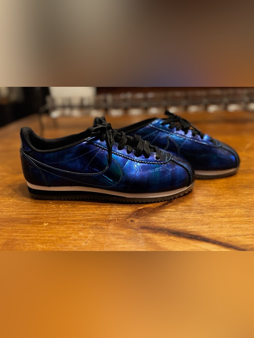 Nike Women's, Brand New, Blue Iridescent Classic Cortez Sneakers